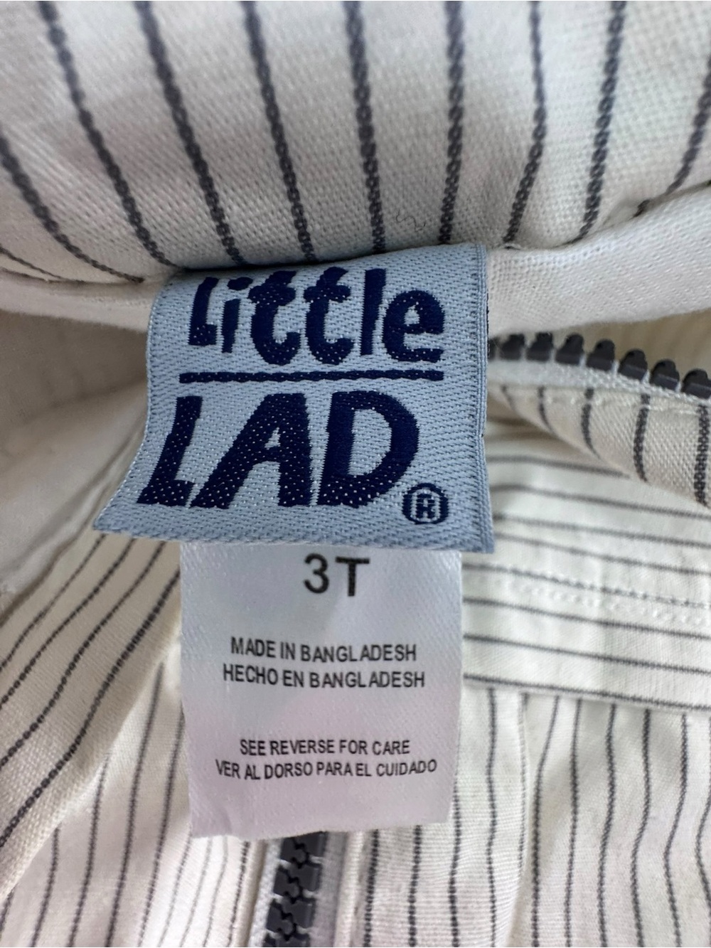 Kids Hooded Stripe Raincoat - Light Gray - Picture 4 of 5